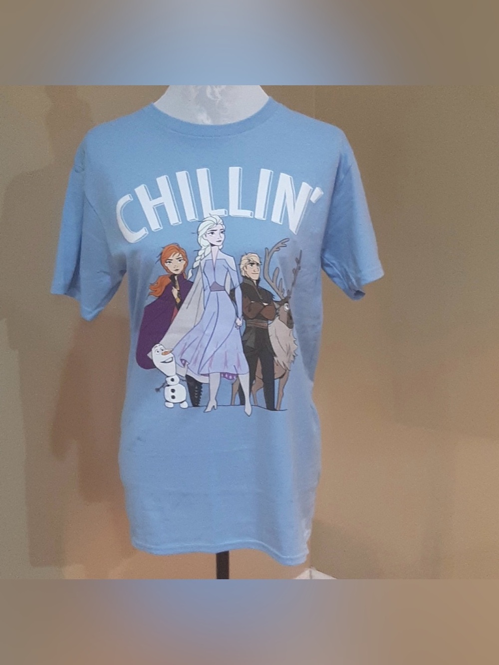 Disney Frozen Chillin blue tshirt high quality 100% Cotton